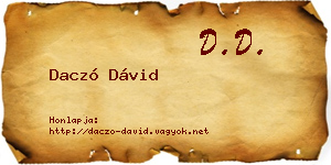 Daczó Dávid névjegykártya